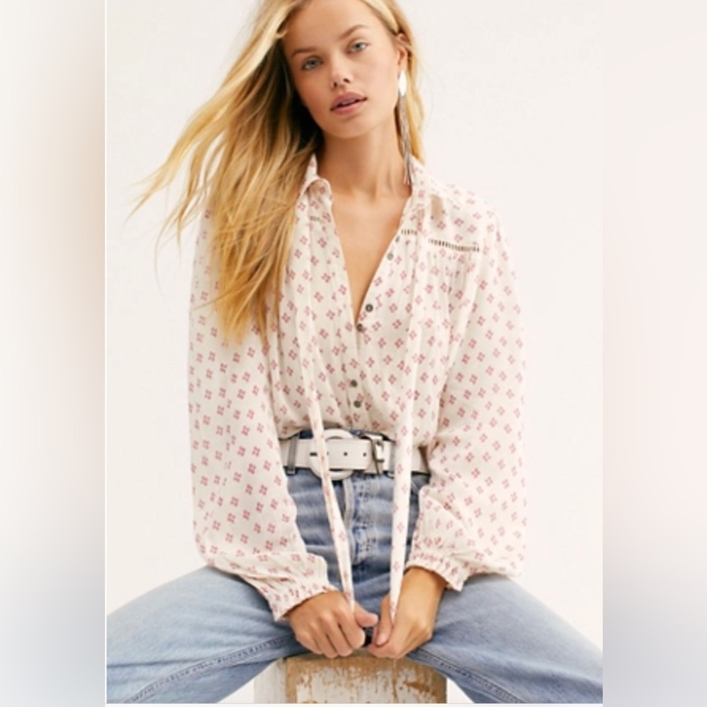 Free people - Printed evening walk button down